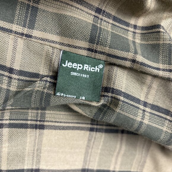 Vintage JeepRich Button Front Mens Olive Green Jacket Size XL Canvas Coat - Picture 8 of 10